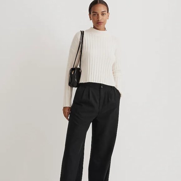 NWT Madewell Mockneck Crop Sweater Size L - Picture 1 of 8